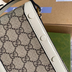Gucci 625615 Gucci Horsebit 1955 Mini Bag White - luxibagsmall