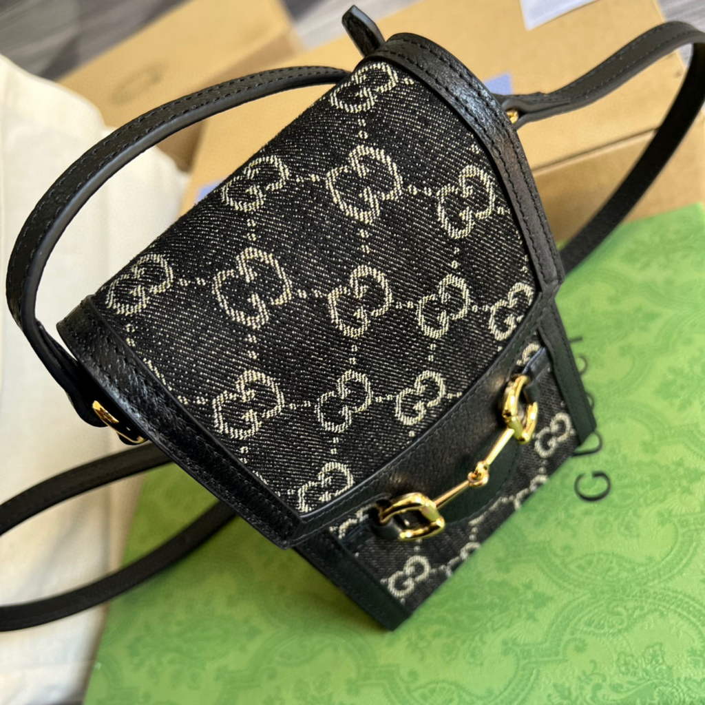 Gucci 625615 Gucci Horsebit 1955 Mini Bag Black
