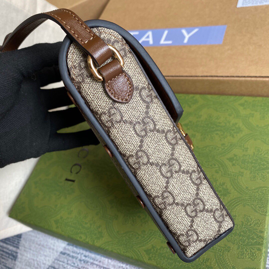 Gucci 625615 Gucci Horsebit 1955 Mini Bag Brown