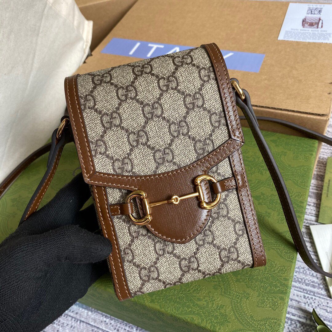 Gucci 625615 Gucci Horsebit 1955 Mini Bag Brown