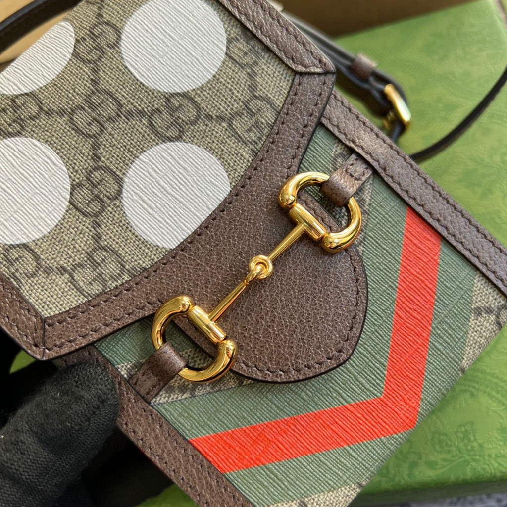 Gucci 625615 Gucci Horsebit 1955 Mini Bag Grey Brown