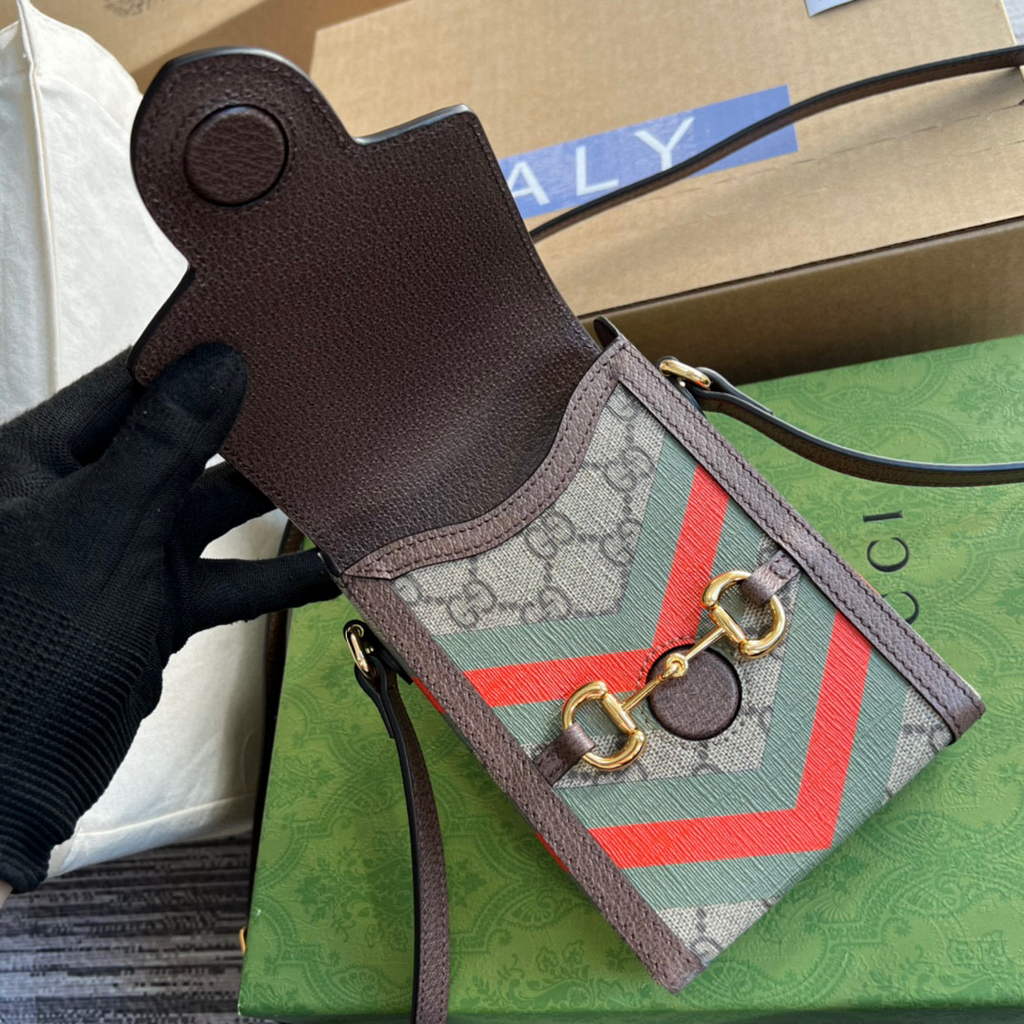 Gucci 625615 Gucci Horsebit 1955 Mini Bag Grey Brown