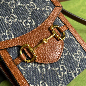 Gucci 625615 Gucci Horsebit 1955 Mini Bag Navy blue Brown - Default Title - View 5