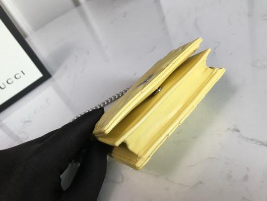 Gucci 625693 GG Marmont Card Case Wallet Yellow - luxibagsmall