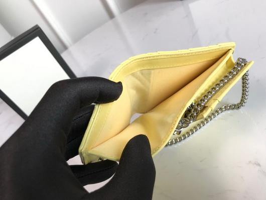 Gucci 625693 GG Marmont Card Case Wallet Yellow - luxibagsmall