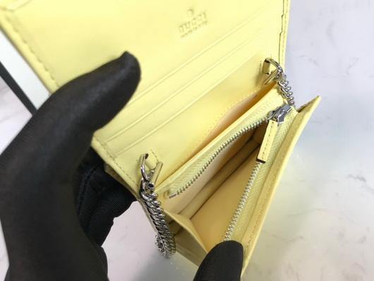 Gucci 625693 GG Marmont Card Case Wallet Yellow - luxibagsmall