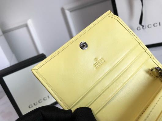 Gucci 625693 GG Marmont Card Case Wallet Yellow - luxibagsmall