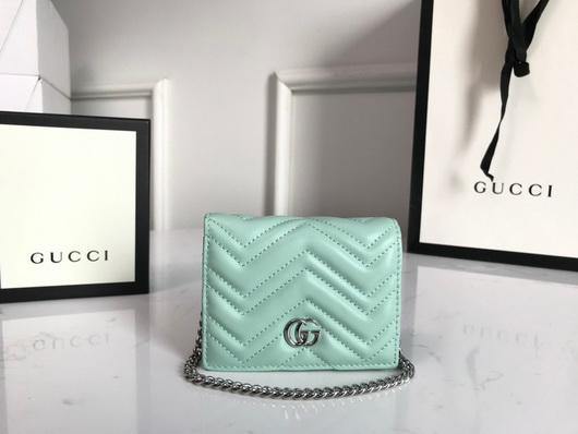Gucci 625693 GG Marmont Card Case Wallet Green - luxibagsmall