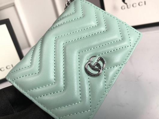 Gucci 625693 GG Marmont Card Case Wallet Green - luxibagsmall