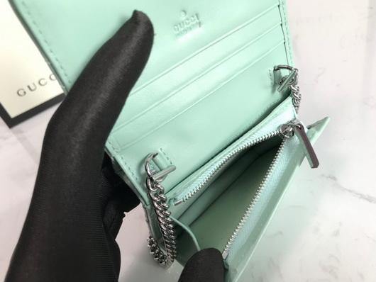 Gucci 625693 GG Marmont Card Case Wallet Green - luxibagsmall
