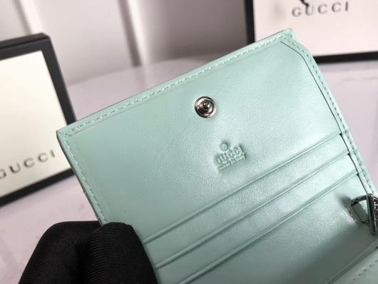 Gucci 625693 GG Marmont Card Case Wallet Green - luxibagsmall