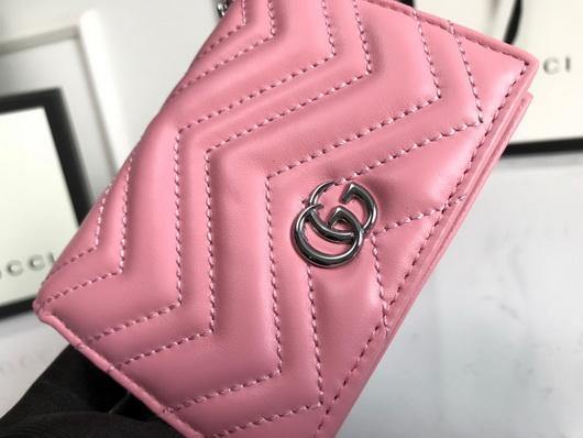 Gucci 625693 GG Marmont Card Case Wallet Pink - luxibagsmall