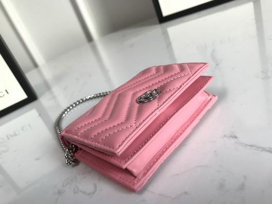 Gucci 625693 GG Marmont Card Case Wallet Pink - luxibagsmall