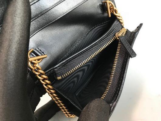 Gucci 625693 GG Marmont Card Case Wallet Black - luxibagsmall