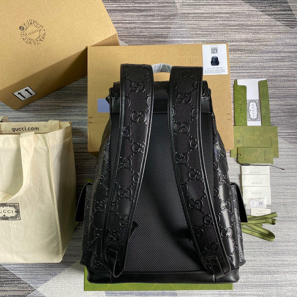 Gucci 625770 GG Embossed Backpack Black