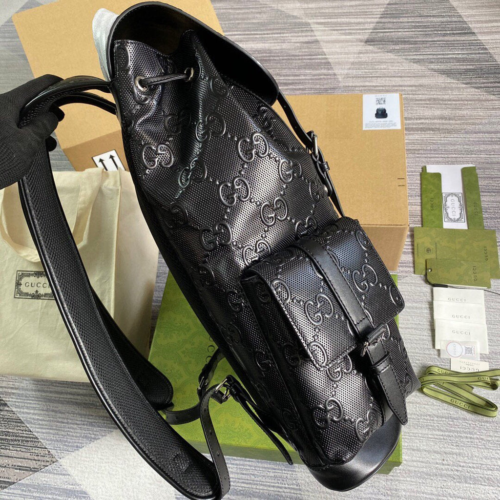 Gucci 625770 GG Embossed Backpack Black