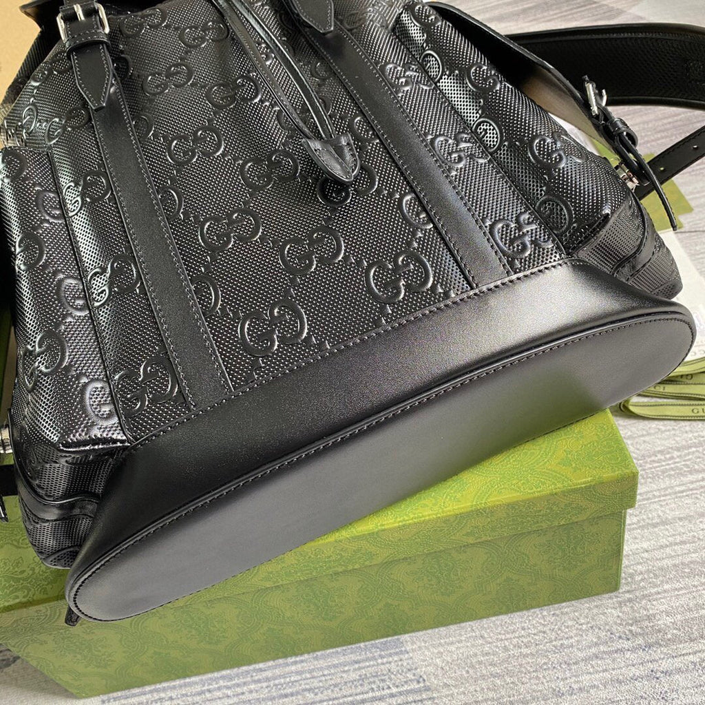 Gucci 625770 GG Embossed Backpack Black