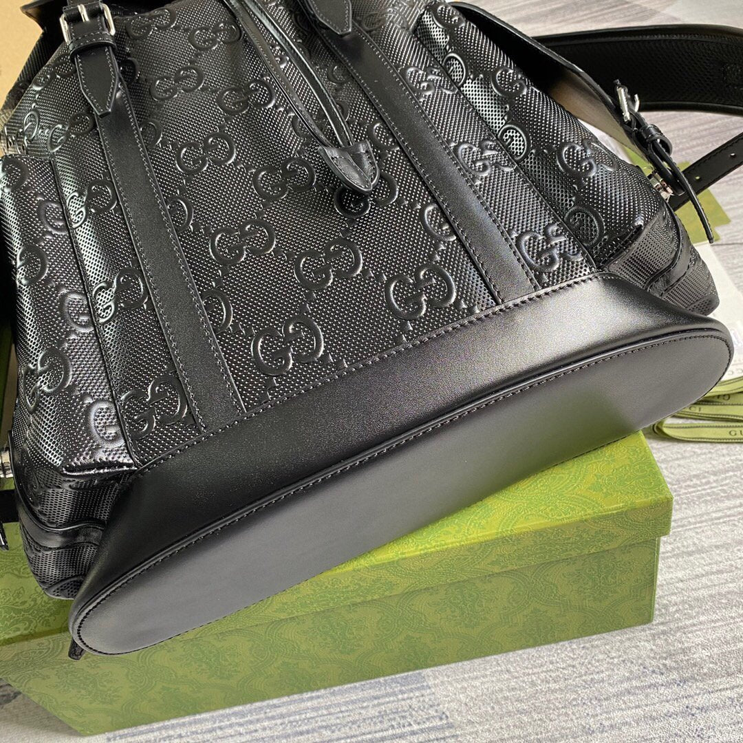 Gucci 625770 GG Embossed Backpack Black