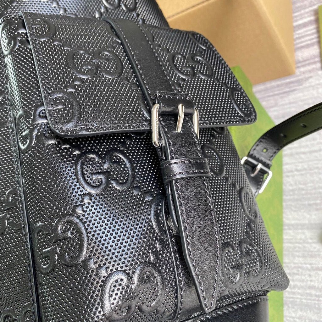 Gucci 625770 GG Embossed Backpack Black
