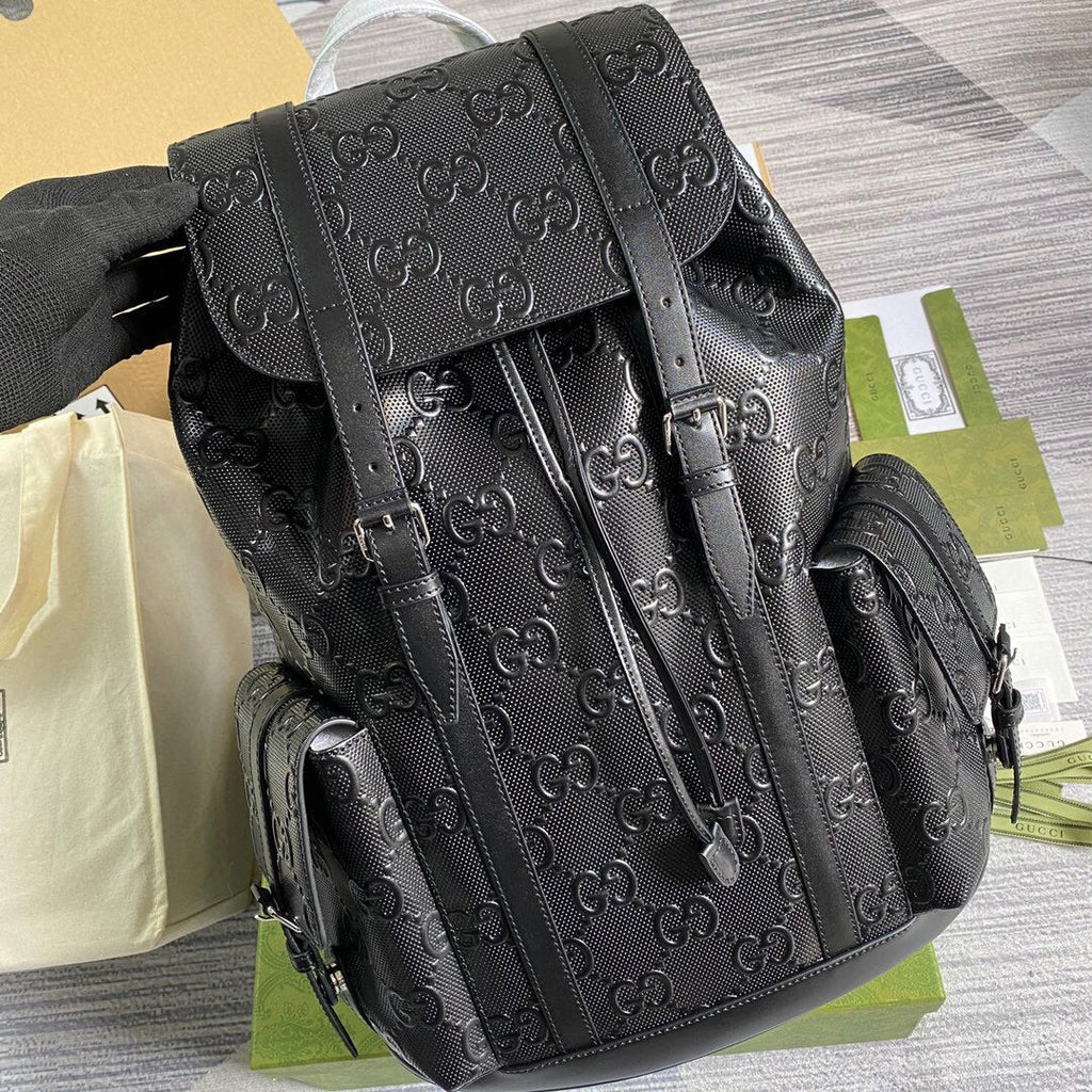 Gucci 625770 GG Embossed Backpack Black