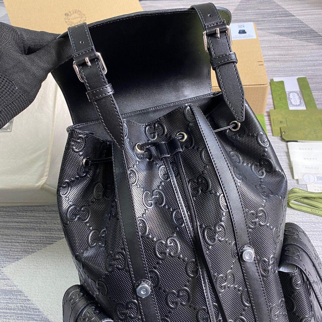 Gucci 625770 GG Embossed Backpack Black