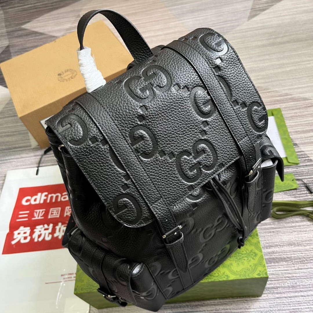 Gucci 625770 Jumbo GG Backpack Black - Default Title - View 4
