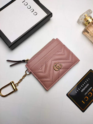 Gucci 627064 GG Marmont Keychain Wallet Light Pink - Default Title - View 1