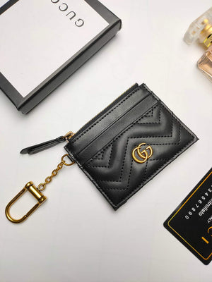 Gucci 627064 GG Marmont Keychain Wallet Black - Default Title - View 1