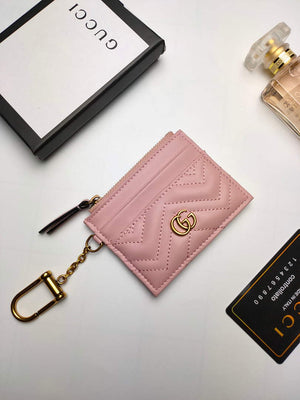 Gucci 627064 GG Marmont Keychain Wallet Pink - Default Title - View 1