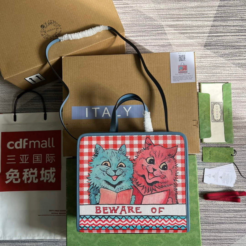Gucci 630542 Children's Kitten Print Tote Bag
