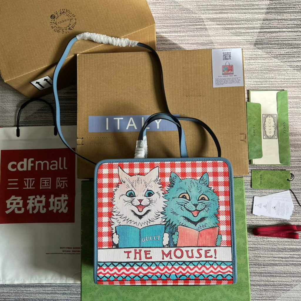 Gucci 630542 Children's Kitten Print Tote Bag