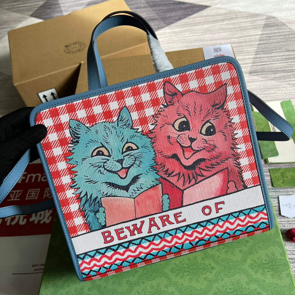 Gucci 630542 Children's Kitten Print Tote Bag