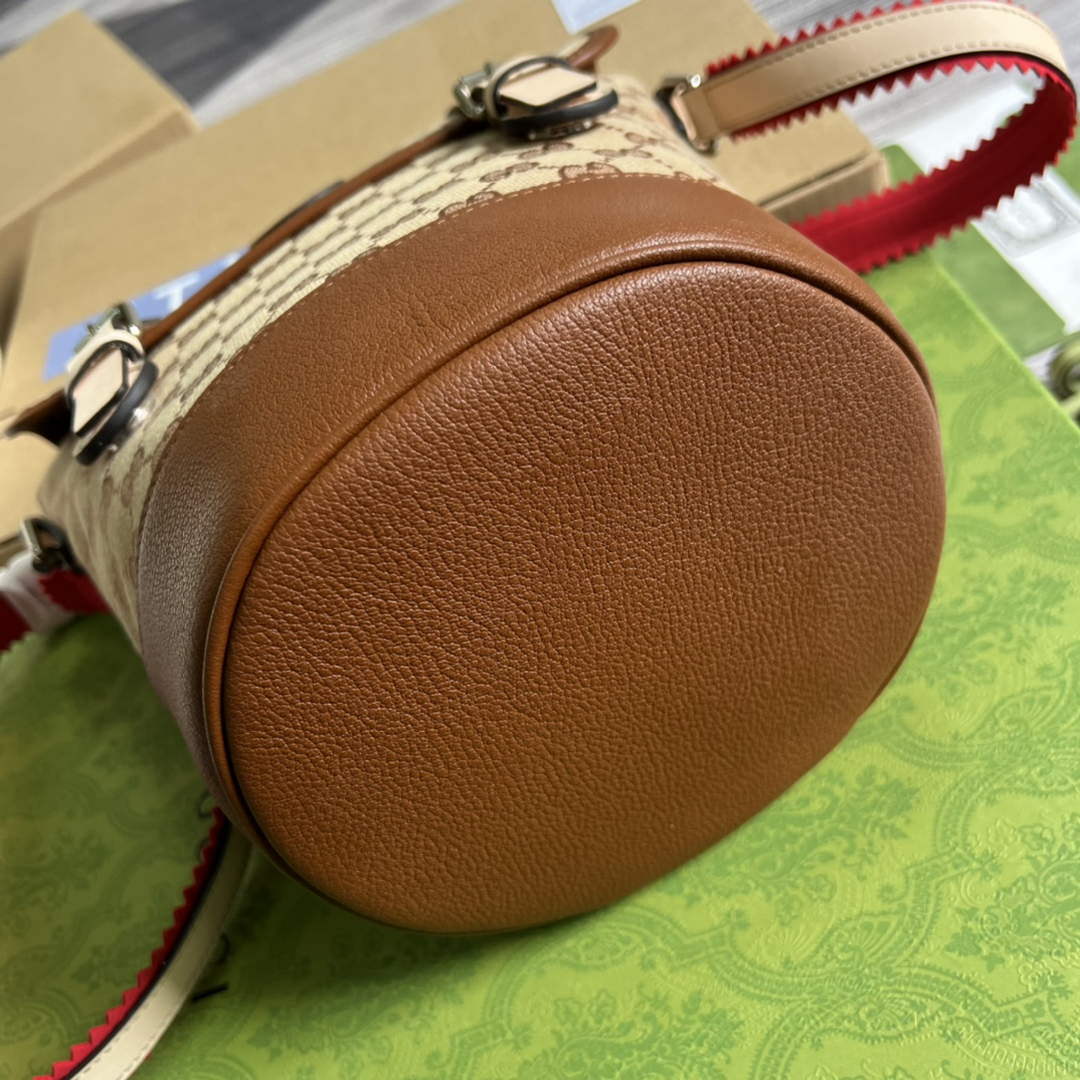 Gucci 630819 Bucket Bag in GG Supreme Canvas and Brown Leather - Default Title - View 6