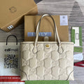 Gucci 631685 GG matelass¨¦ leather medium tote Bag White