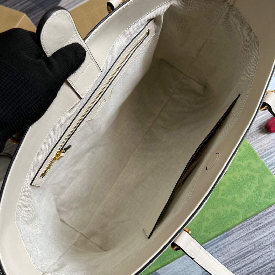 Gucci 631685 GG matelass¨¦ leather medium tote Bag White