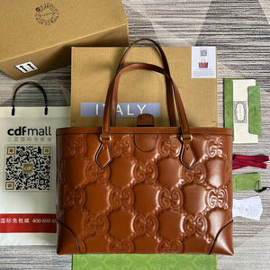Gucci 631685 GG matelass¨¦ leather medium tote Bag Light brown - Default Title - View 2