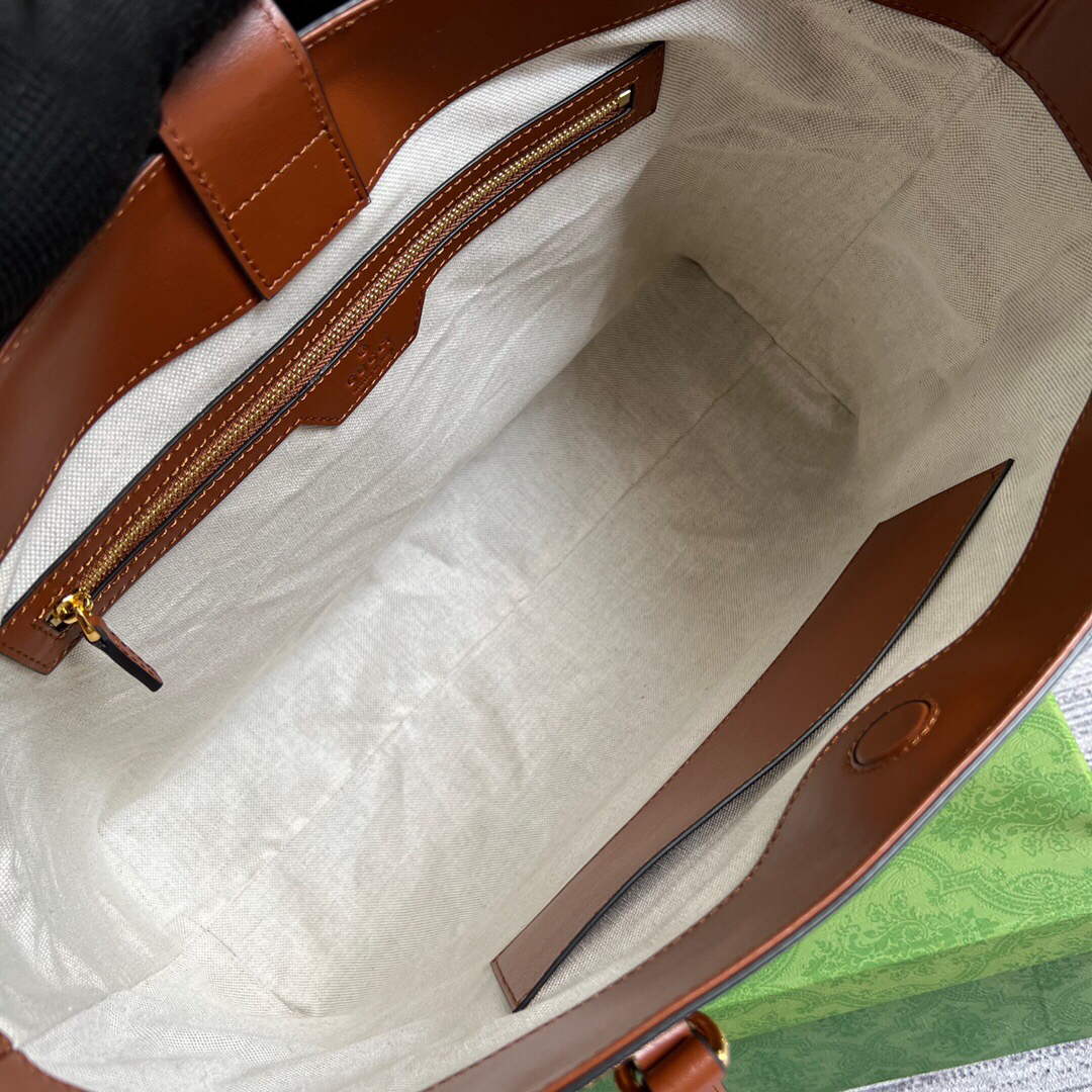 Gucci 631685 GG matelass¨¦ leather medium tote Bag Light brown