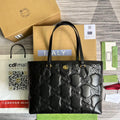 Gucci 631685 GG matelass¨¦ leather medium tote Bag Black