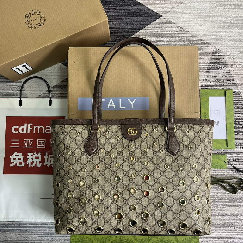 Gucci 631685 Ophidia GG medium tote brown - Default Title - View 1