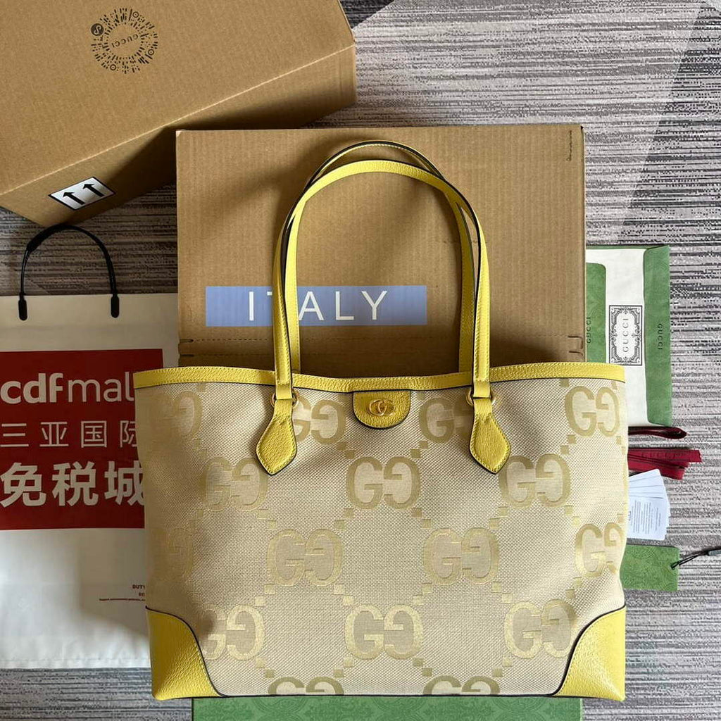 Gucci 631685 Ophidia jumbo GG medium tote Banana