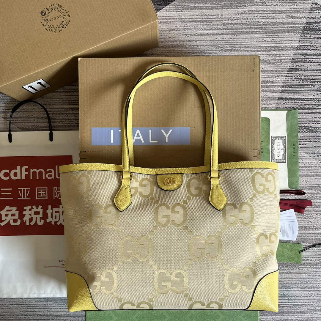 Gucci 631685 Ophidia jumbo GG medium tote Banana - Default Title - View 1