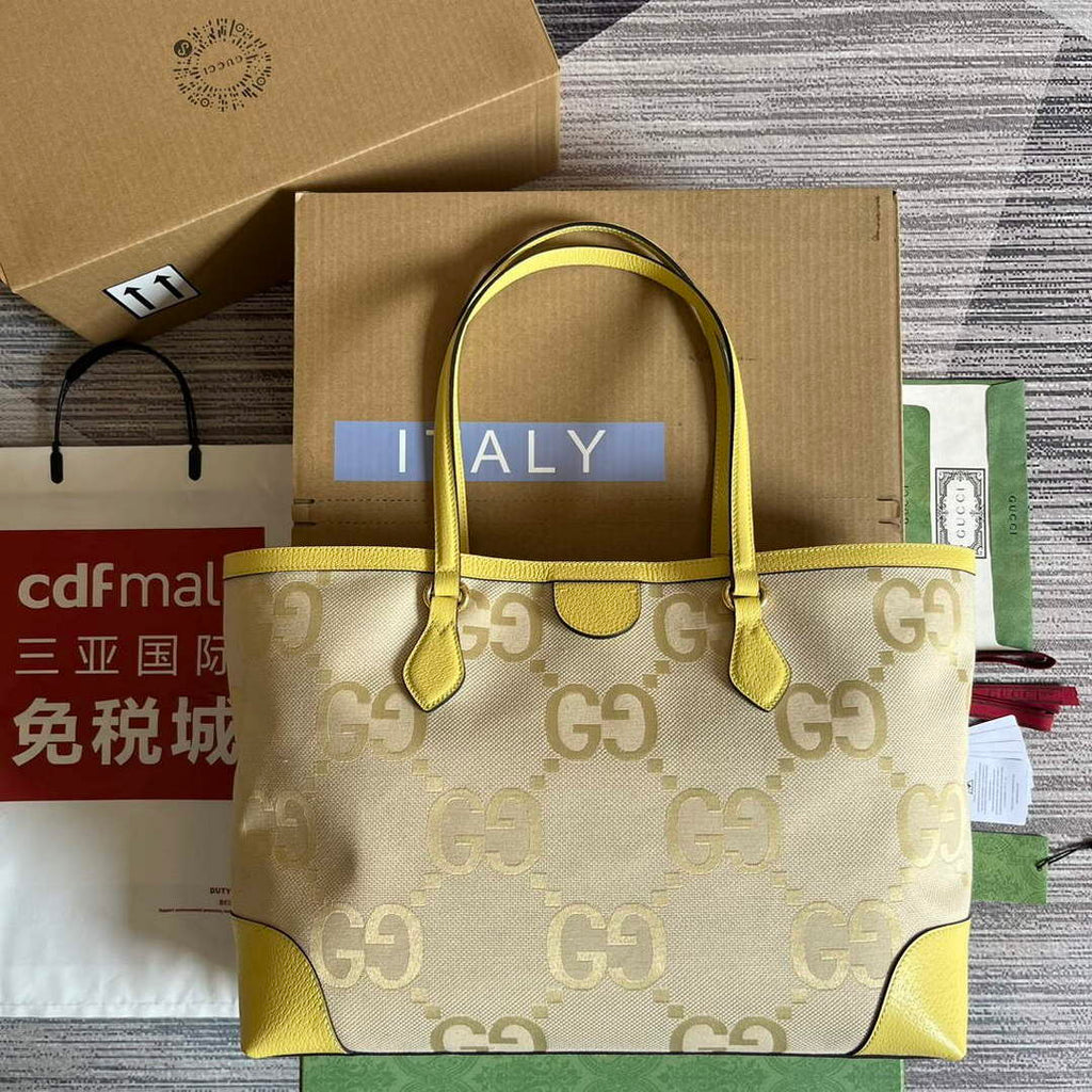 Gucci 631685 Ophidia jumbo GG medium tote Banana
