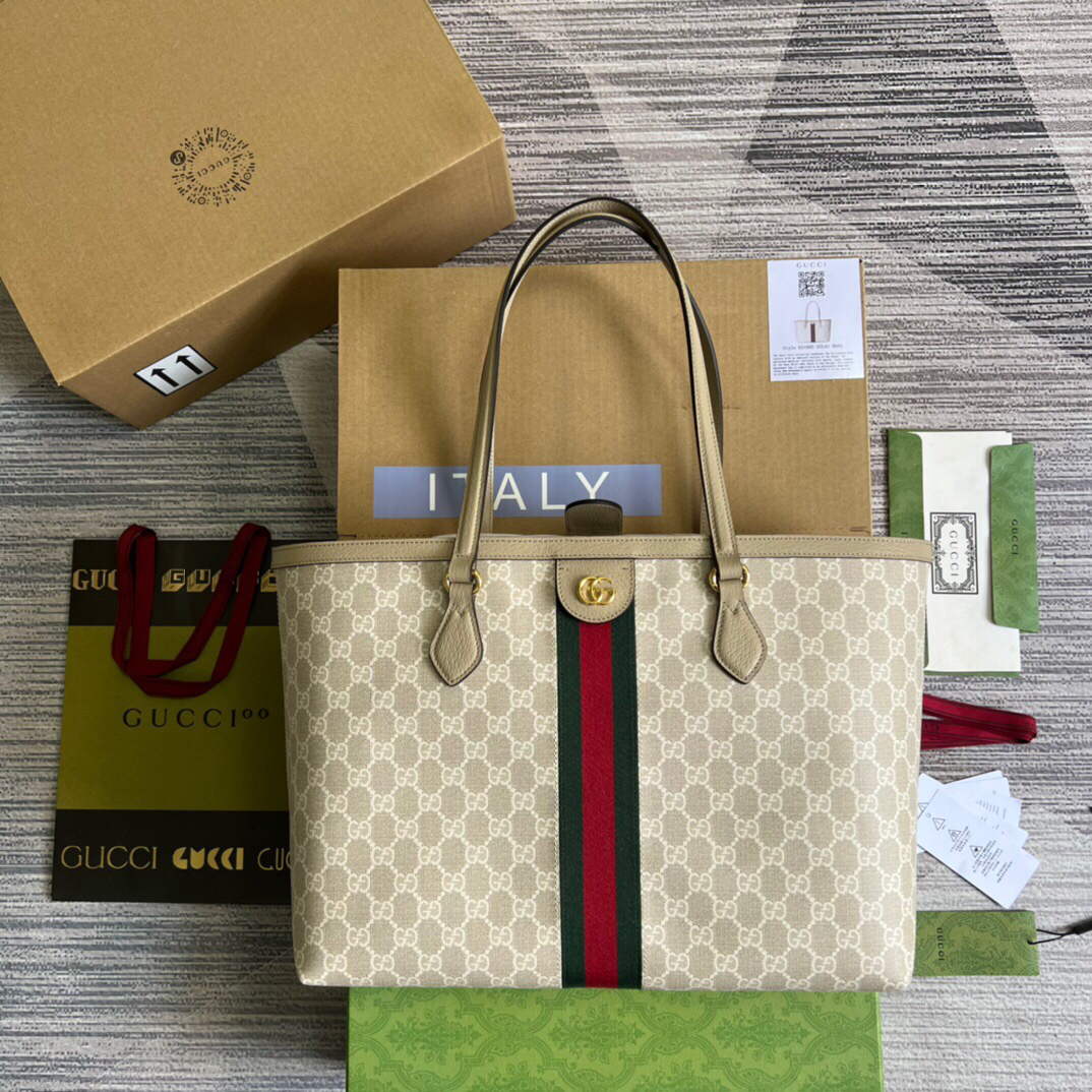 Gucci 631685 Ophidia Medium GG Tote Beige - Default Title - View 1