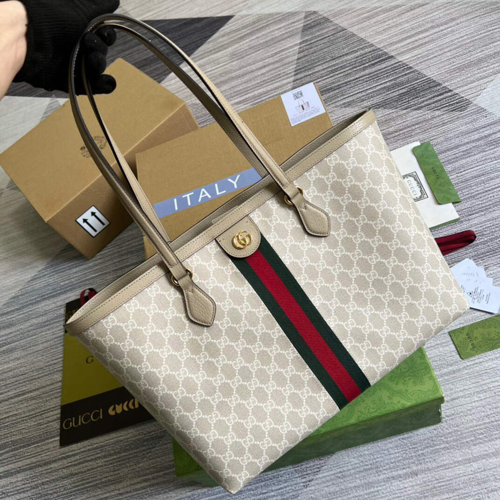 Gucci 631685 Ophidia Medium GG Tote Beige