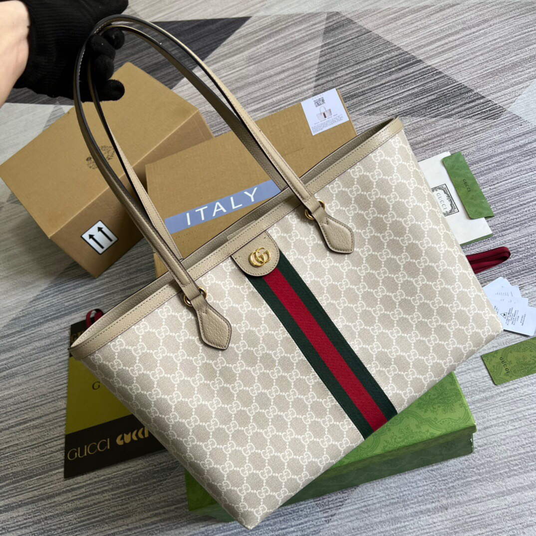 Gucci 631685 Ophidia Medium GG Tote Beige