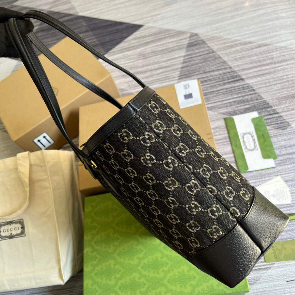 Gucci 631685 Ophidia Medium Tote With Web Black