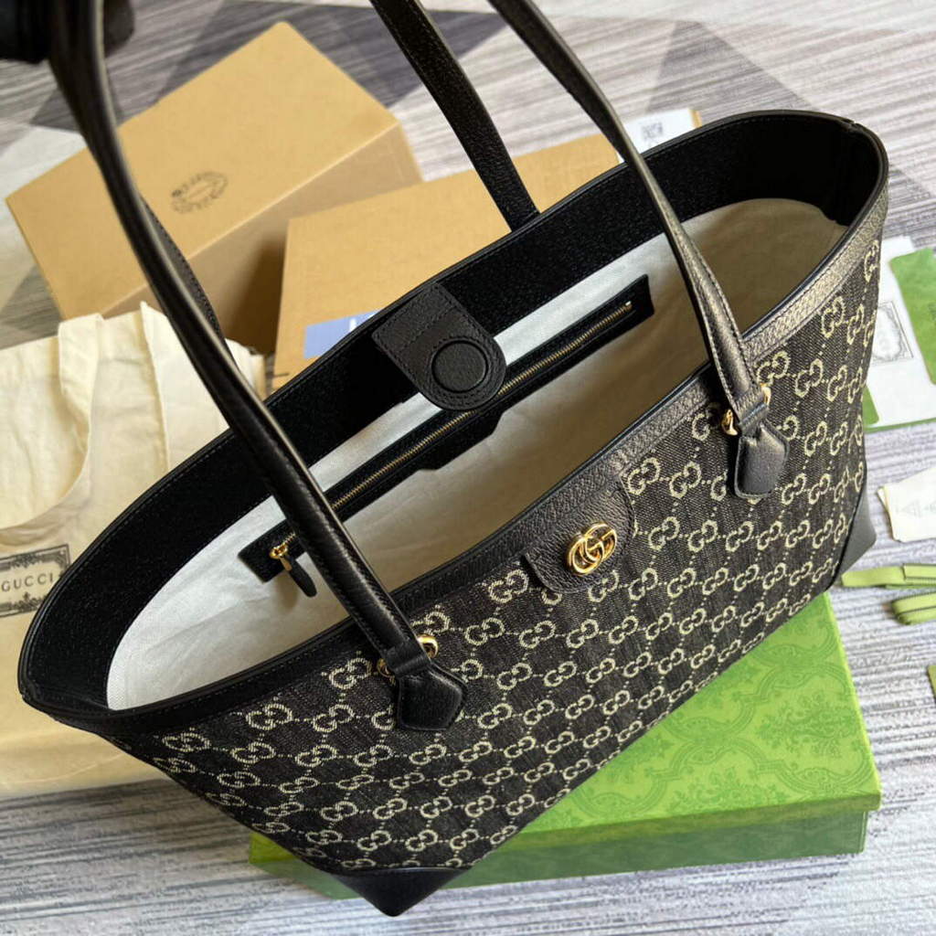 Gucci 631685 Ophidia Medium Tote With Web Black
