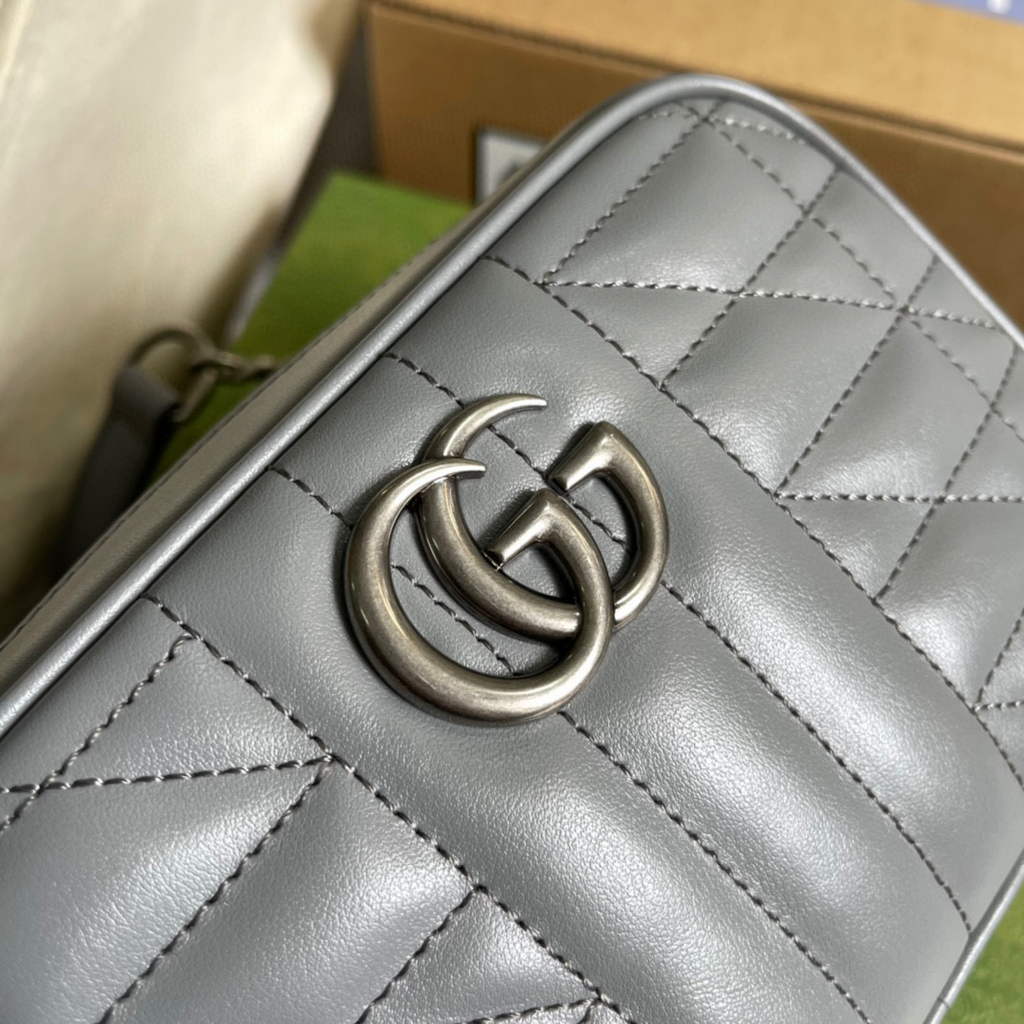 Gucci 634936 GG Marmont Mini Shoulder Bag Gray