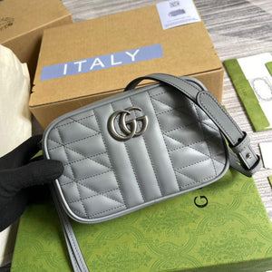 Gucci 634936 GG Marmont Mini Shoulder Bag Gray - Default Title - View 6