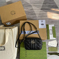 Gucci 634936 GG Marmont Mini Shoulder Bag Black - Default Title - View 1